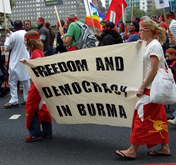 burma protest sign