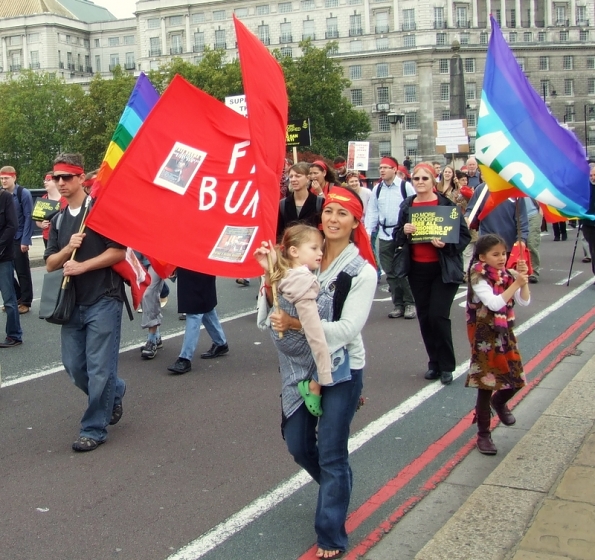 burma protest family