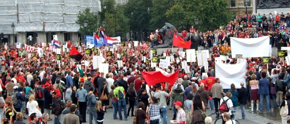 burma protest trafalgar