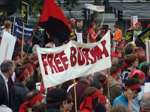 burma protest sign